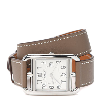 Hermes Stainless Steel Swift 29mm Cape Cod Double Tour Quartz Watch Etoupe 2 of 5