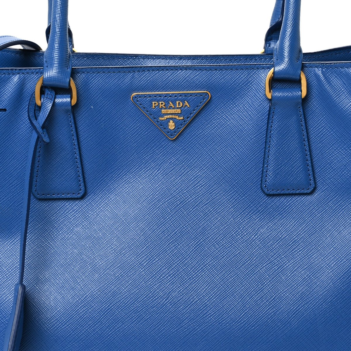 Saffiano Lux Medium Galleria Double Zip Tote Blue
