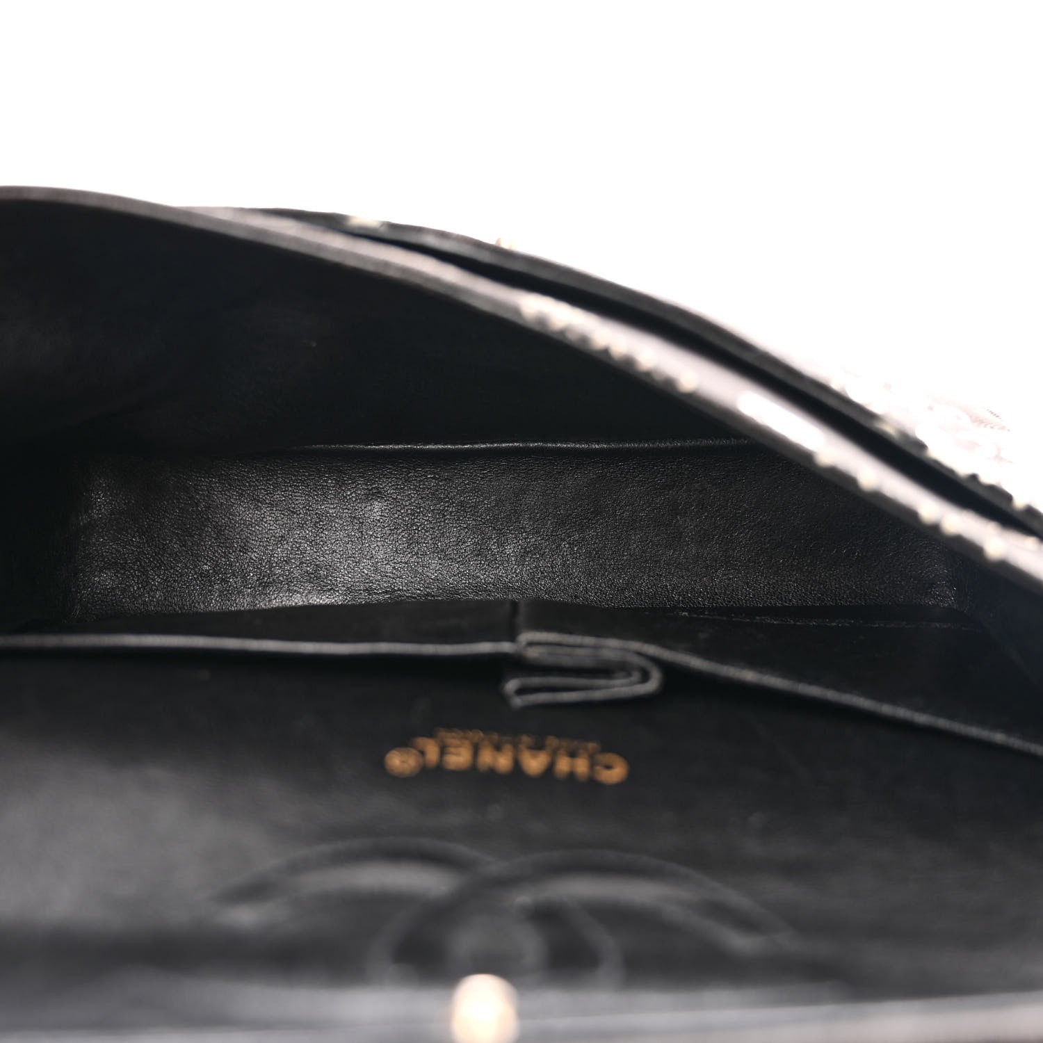 Chanel Canvas Coco Printed Quilted Medium Double Flap Black White 5 of 16