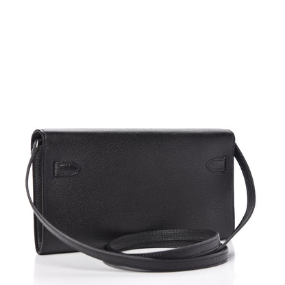 Hermes Chevre Mysore Kelly Wallet To Go Black 3 of 10