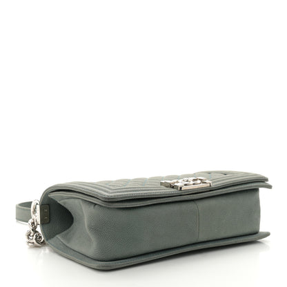 Chanel Caviar Quilted Medium Boy Flap Vert Fonce 4 of 11