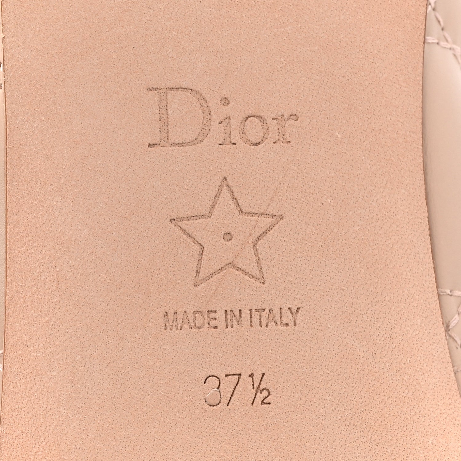 Christian Dior Calfskin Cannage Pearl Bow Ballet Flats 37.5 Nude 6 of 8