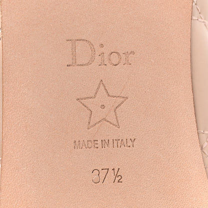Christian Dior Calfskin Cannage Pearl Bow Ballet Flats 37.5 Nude 6 of 8