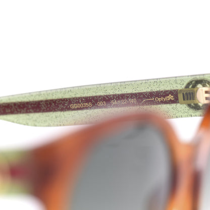 Gucci Round Eye GG Web Glitter GG0035S Sunglasses Tortoise 6 of 9