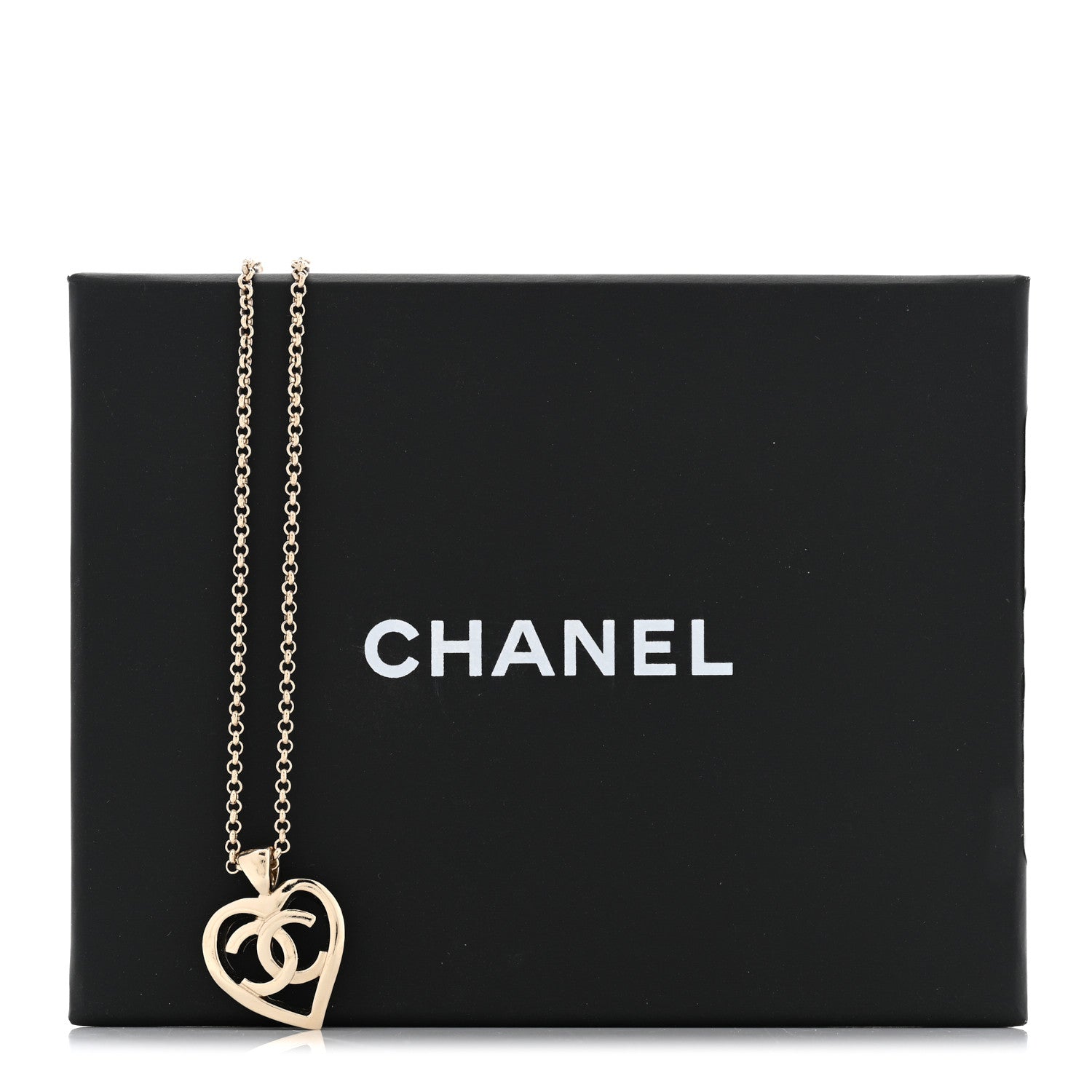 Chanel Metal CC Heart Coco Pendant Necklace Gold 7 of 7