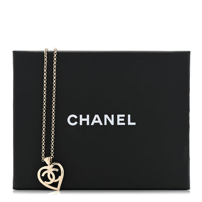 Chanel Metal CC Heart Coco Pendant Necklace Gold 7 of 7