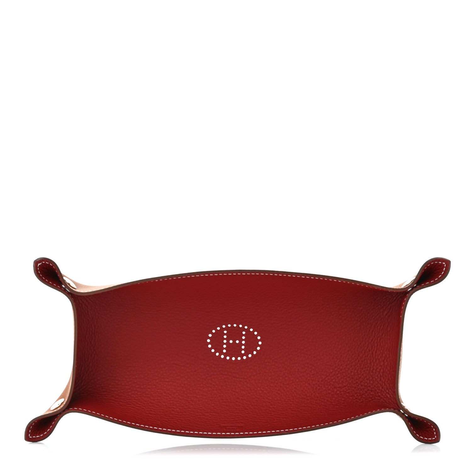 Hermes Taurillon Clemence Mises et Relances Desk Pencil Case Fauve Rouge H 4 of 7