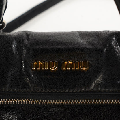 Miu Miu Vitello Lux Medium Bow Bag Nero Black 6 of 9