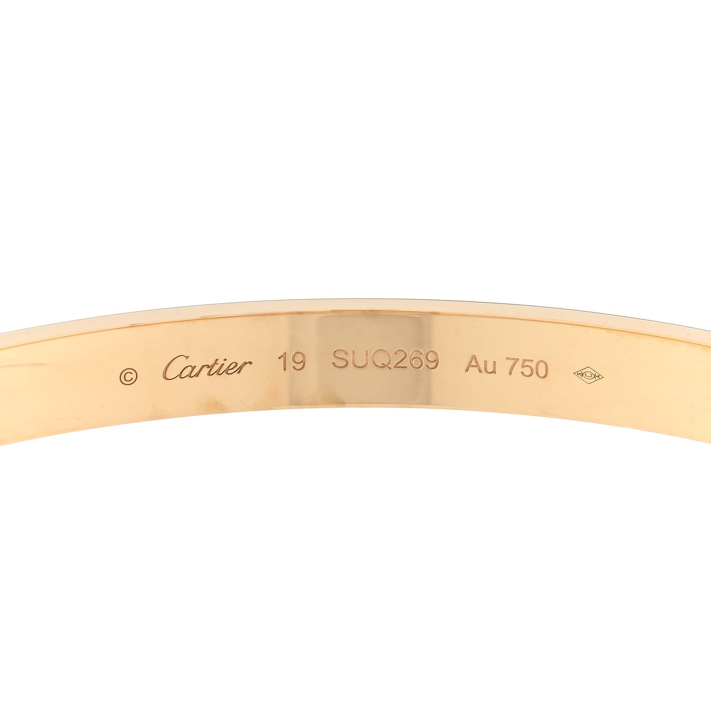 18K Yellow Gold LOVE Bracelet 19
