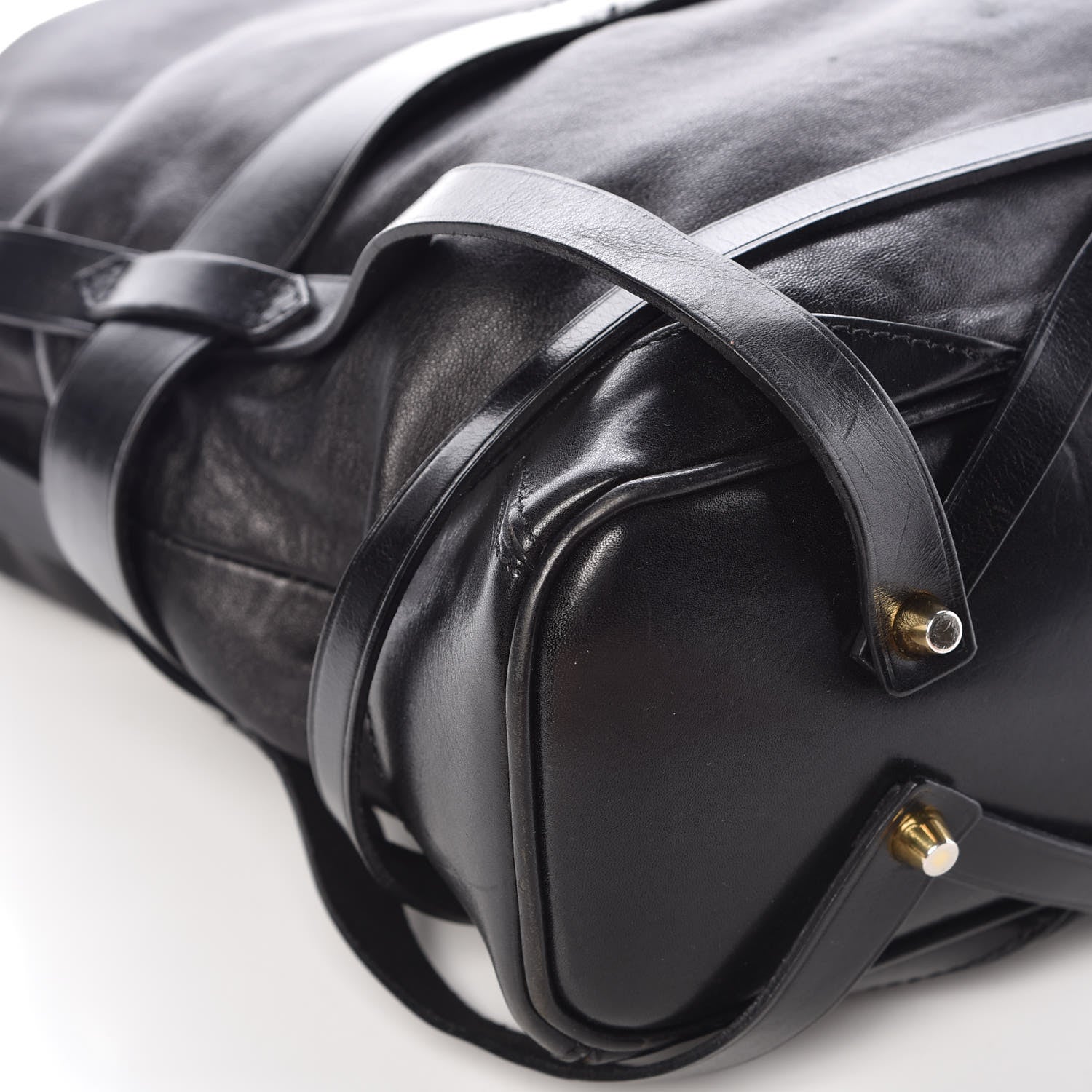 Burberry Soft Lambskin Bridle Calfskin Medium Gosford Hobo Black 8 of 16