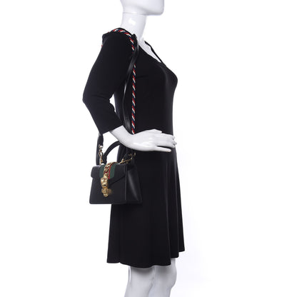 Gucci Calfskin Mini Sylvie Top Handle Bag Black 2 of 10