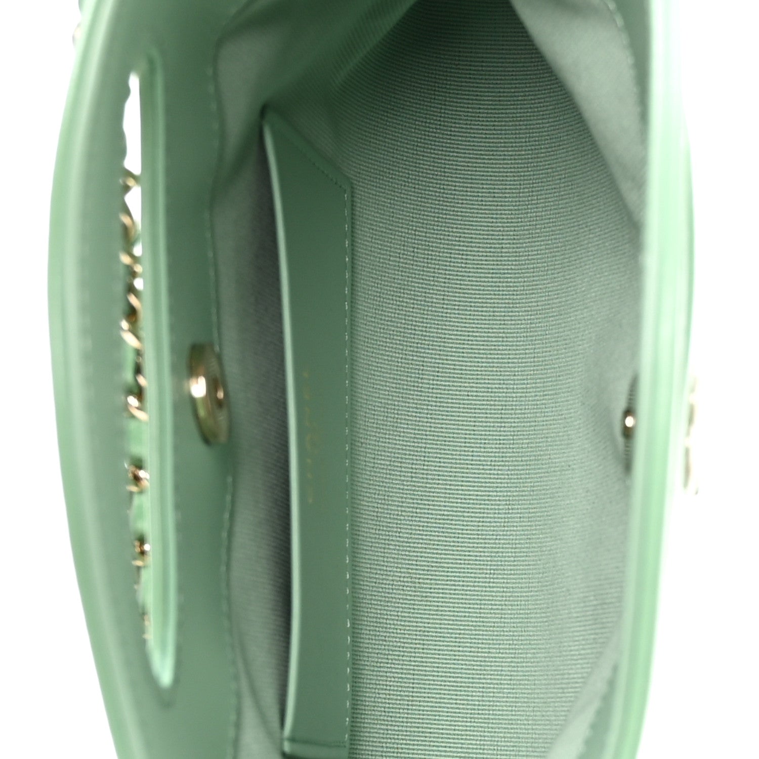 Chanel Shiny Crumpled Calfskin Quilted Nano 31 Shopping Bag Light Green 5 of 11