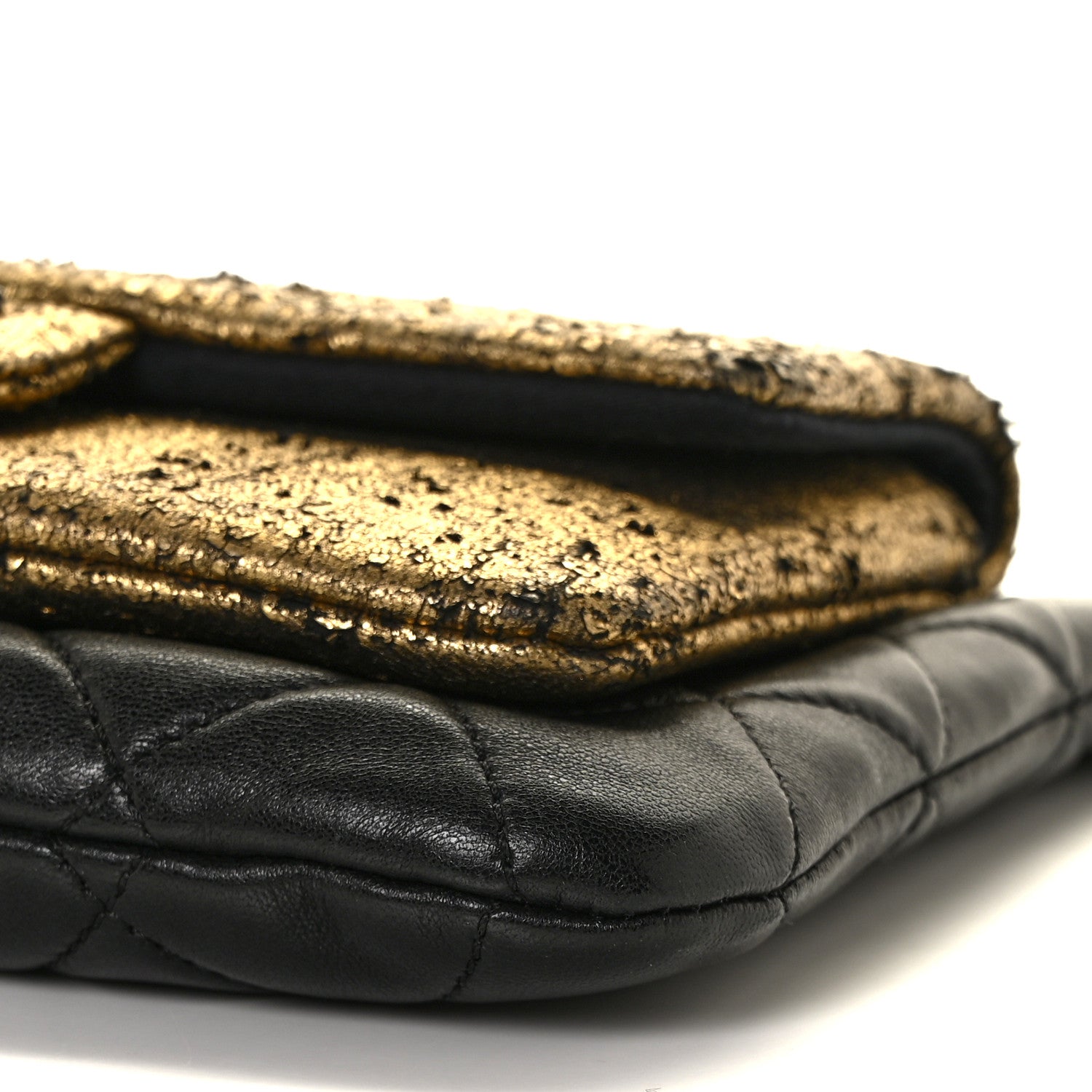 Chanel Lambskin Mineral Nights Wristlet Gold Black 8 of 8