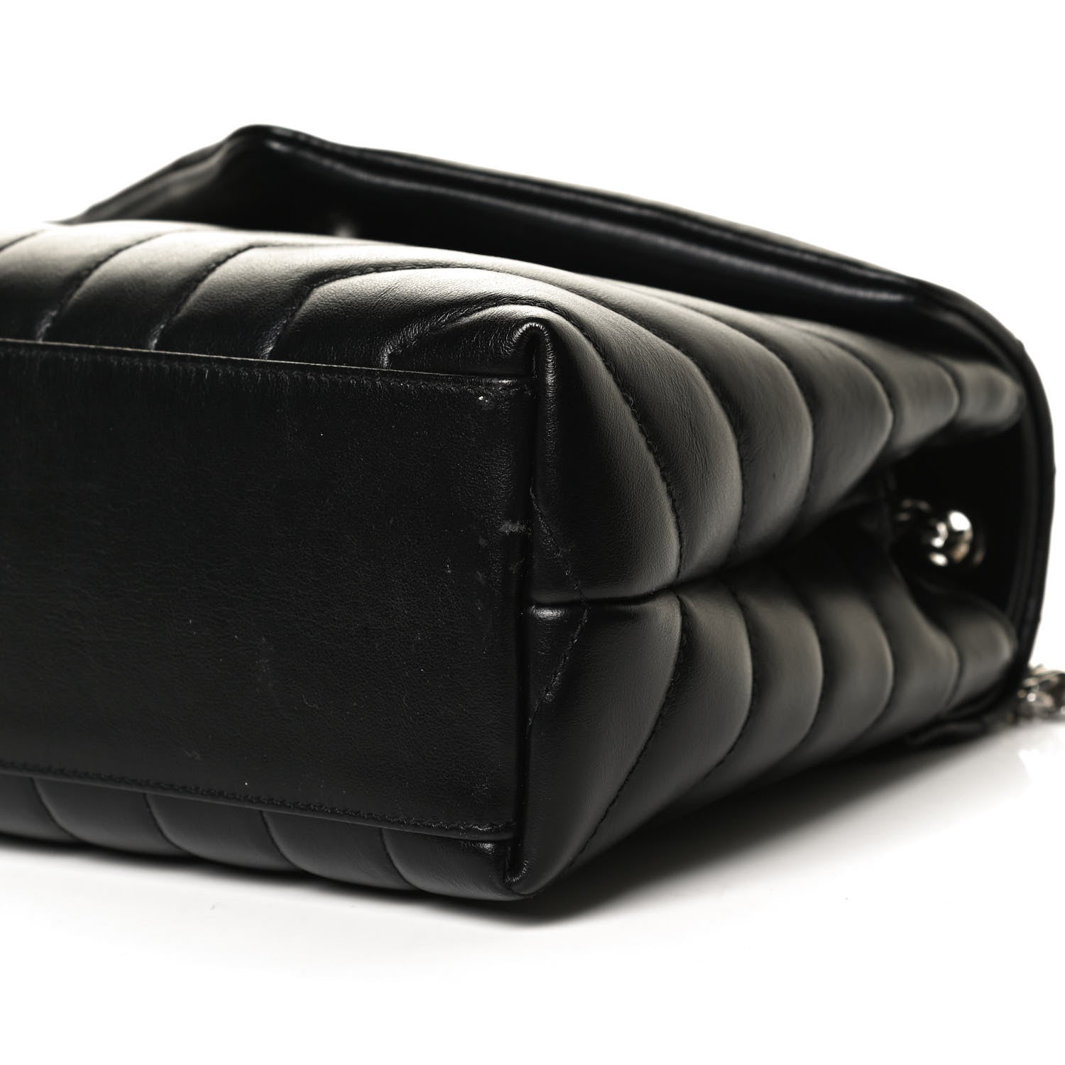 Saint Laurent Calfskin Y Quilted Monogram Small Loulou Chain Satchel Black 10 of 13