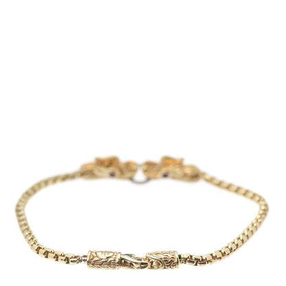 John Hardy 18K Yellow Gold Diamond Ruby Legends Naga Station Bracelet 3 of 6
