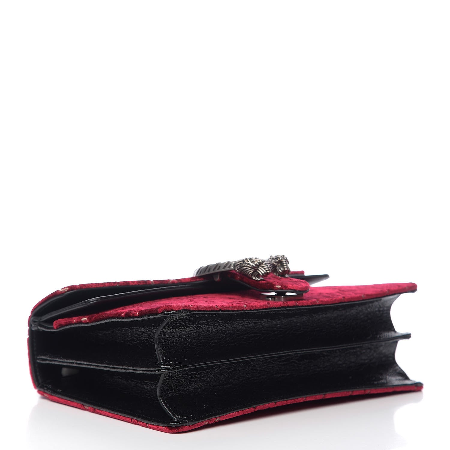 Gucci Velvet Skipper GG Monogram Small Dionysus Shoulder Bag Red Cipria Black 3 of 9