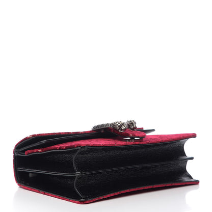 Gucci Velvet Skipper GG Monogram Small Dionysus Shoulder Bag Red Cipria Black 3 of 9