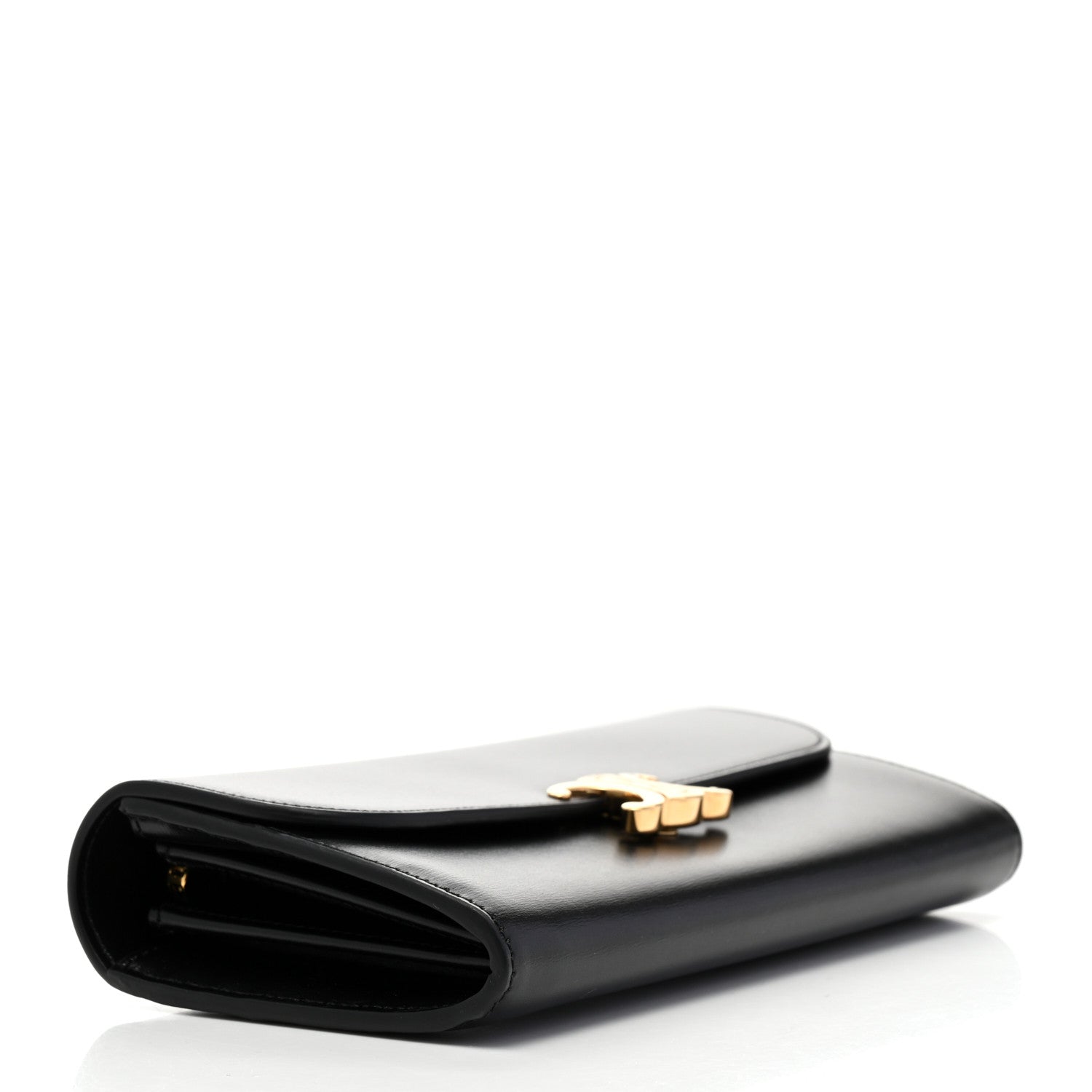 Celine Shiny Calfskin Long Triomphe Wallet Black 4 of 11