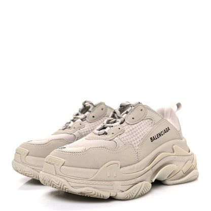 Balenciaga Fabric Mesh Womens Triple S Sneakers 37 Beige 4 of 9