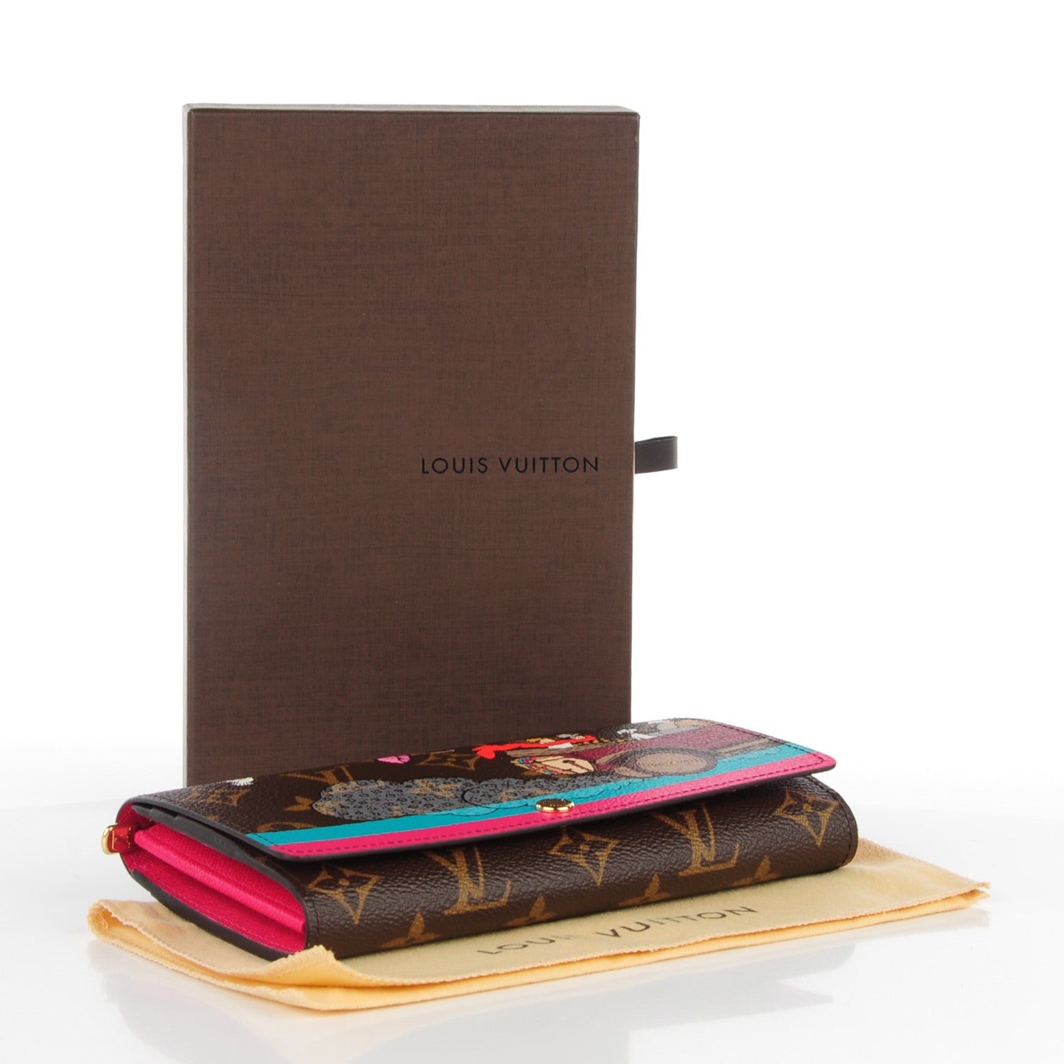 Louis Vuitton Monogram 2015 Christmas Animation Sarah Wallet Hibiscus 4 of 7