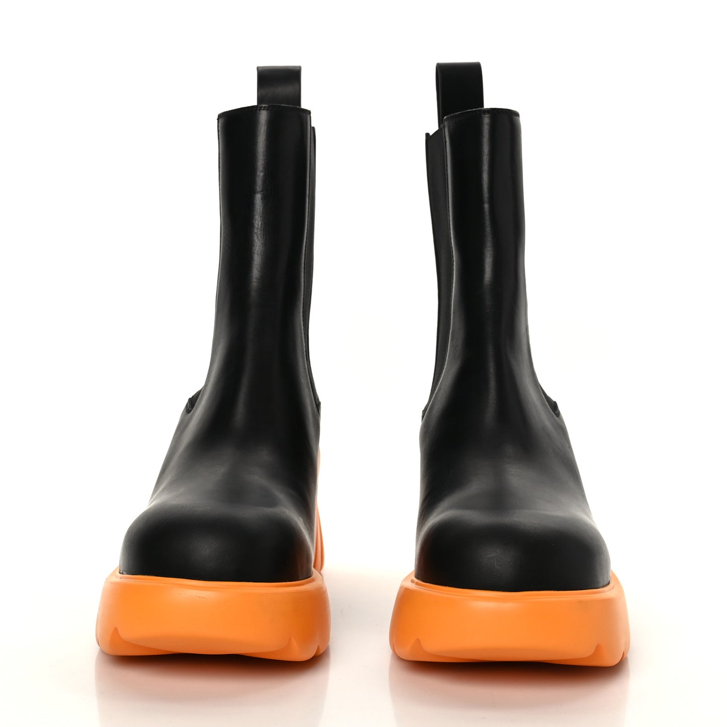 Calfskin The Flash Chelsea Boots 41 Black Tangerine