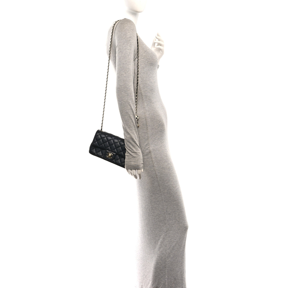 Chanel Lambskin Quilted Enamel Mini Rectangular Pearl Crush Flap Black 2 of 11