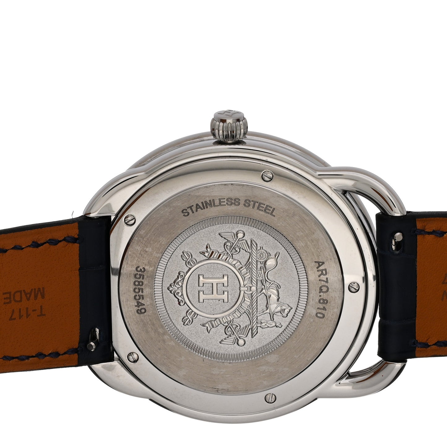 Stainless Steel Alligator 40mm Arceau Quartz Watch Bleu Abysse