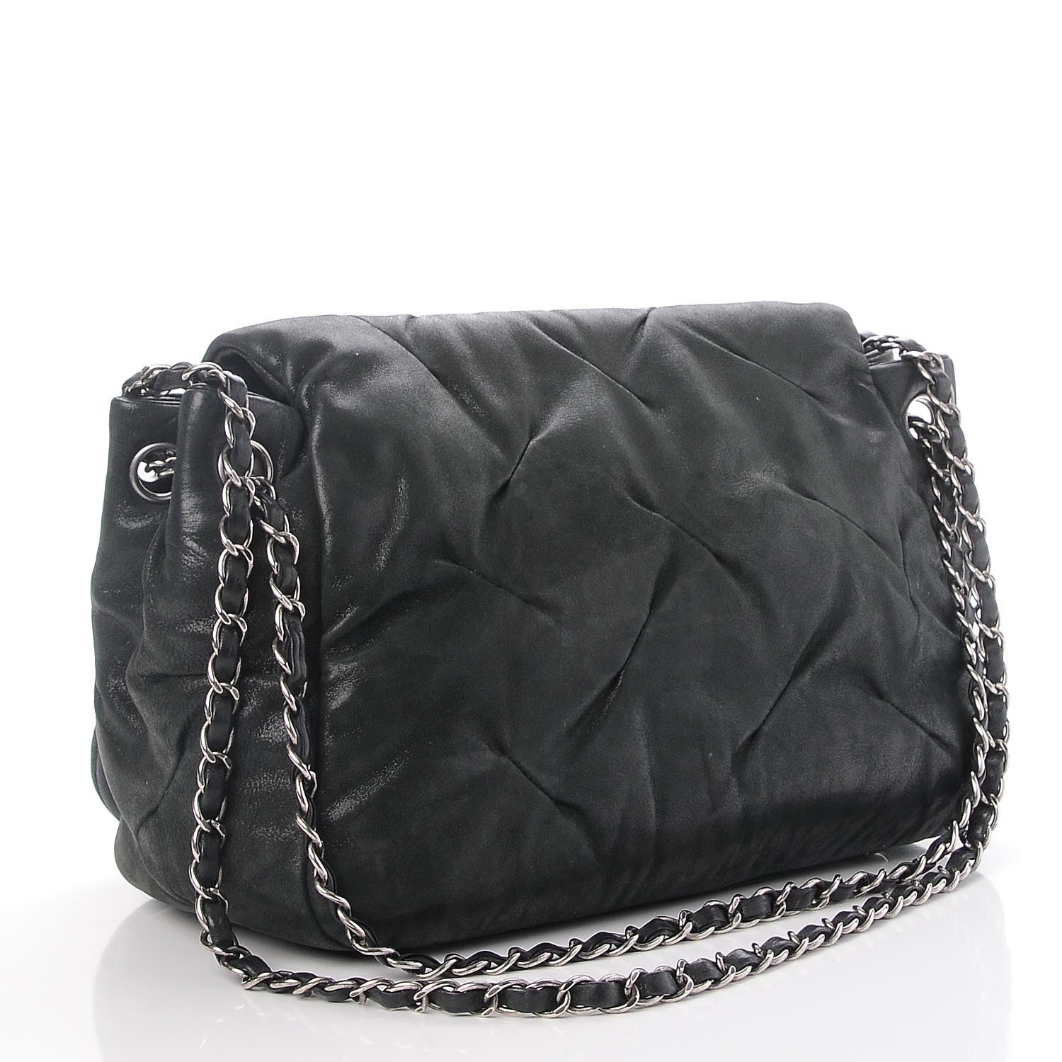 Chanel Iridescent Calfskin Glint Accordion Flap Black 4 of 8