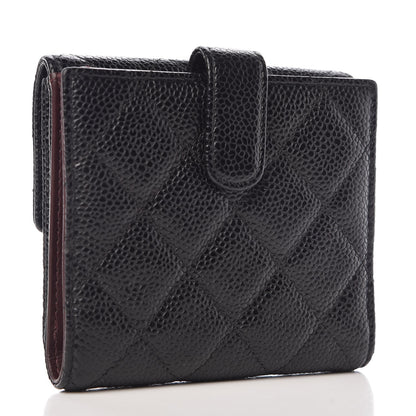 Chanel Caviar Quilted Compact French Flap Wallet Black 3 of 9