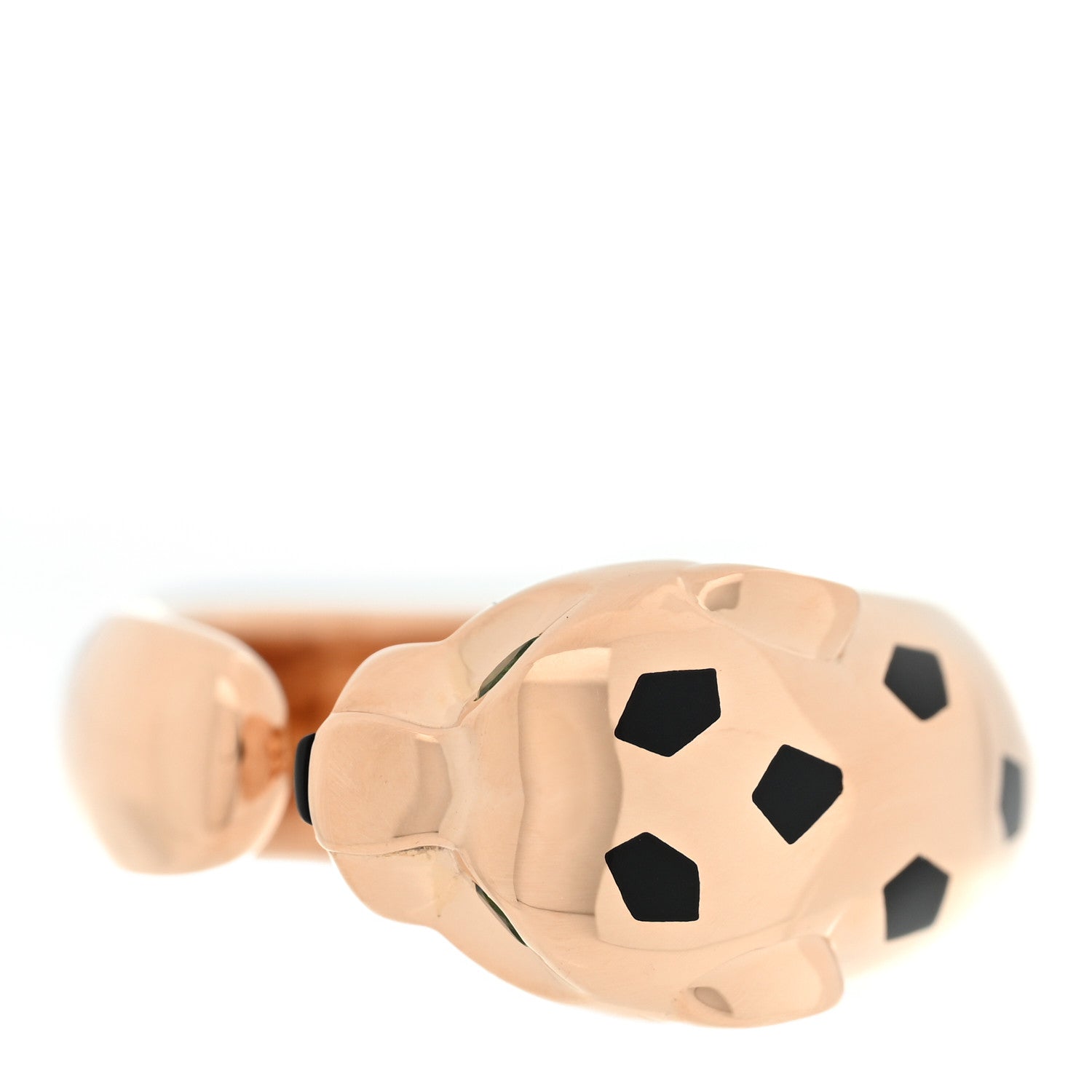 Cartier 18K Pink Gold Black Lacquer Tsavorite Black Onyx Medium Panthere De Cartier Ring 53 6.5 1 of 5