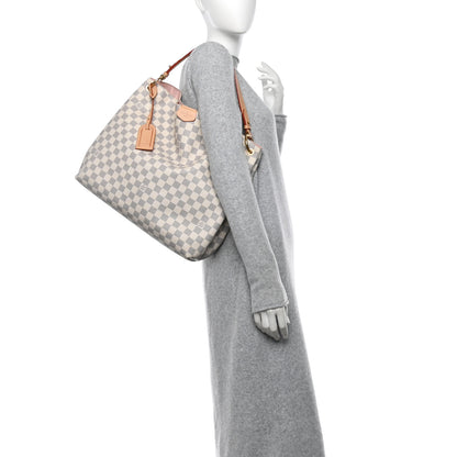 Louis Vuitton Damier Azur Graceful MM Rose Ballerine 2 of 9