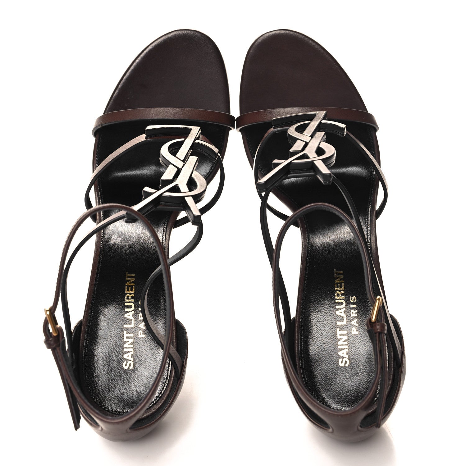 Saint Laurent Calfskin Cassandra 100 Sandals 40 Moro 2 of 10