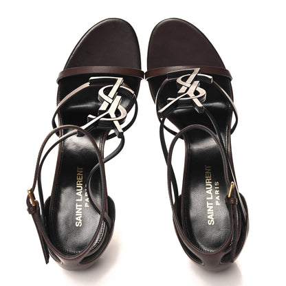 Saint Laurent Calfskin Cassandra 100 Sandals 40 Moro 2 of 10