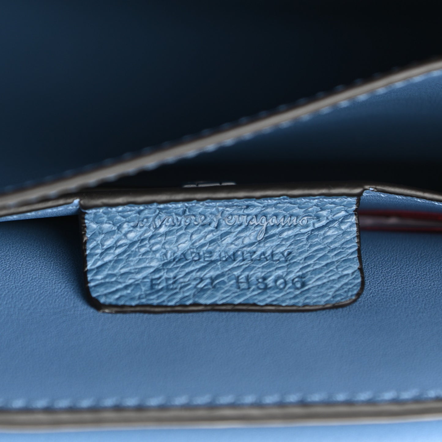Ostrich Gancini Top Handle Satchel Chambray Neutral