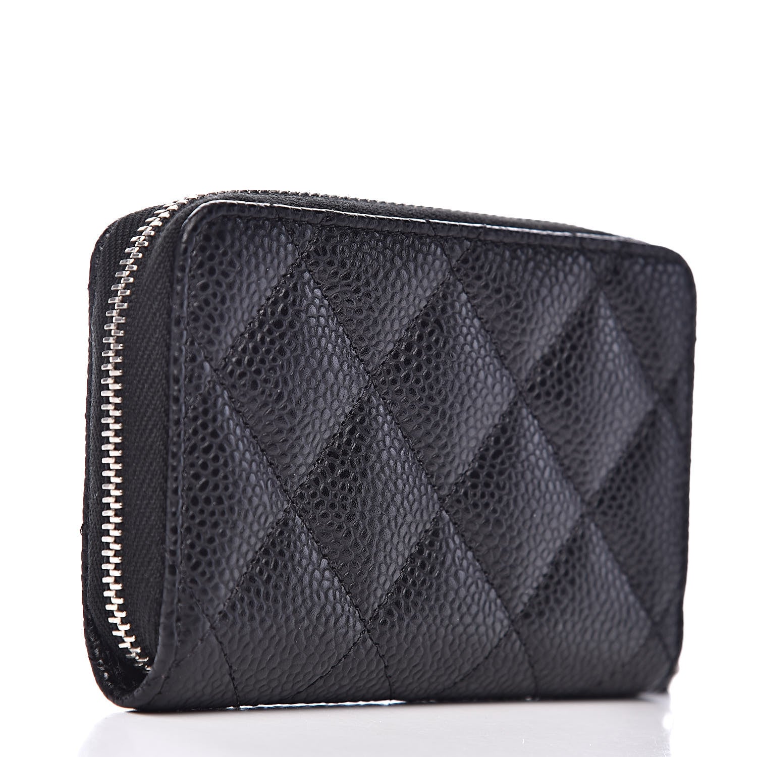 Chanel Caviar Quilted Zip Coin Purse Black 3 of 8