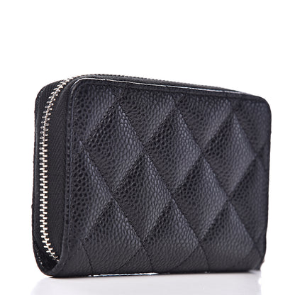 Chanel Caviar Quilted Zip Coin Purse Black 3 of 8