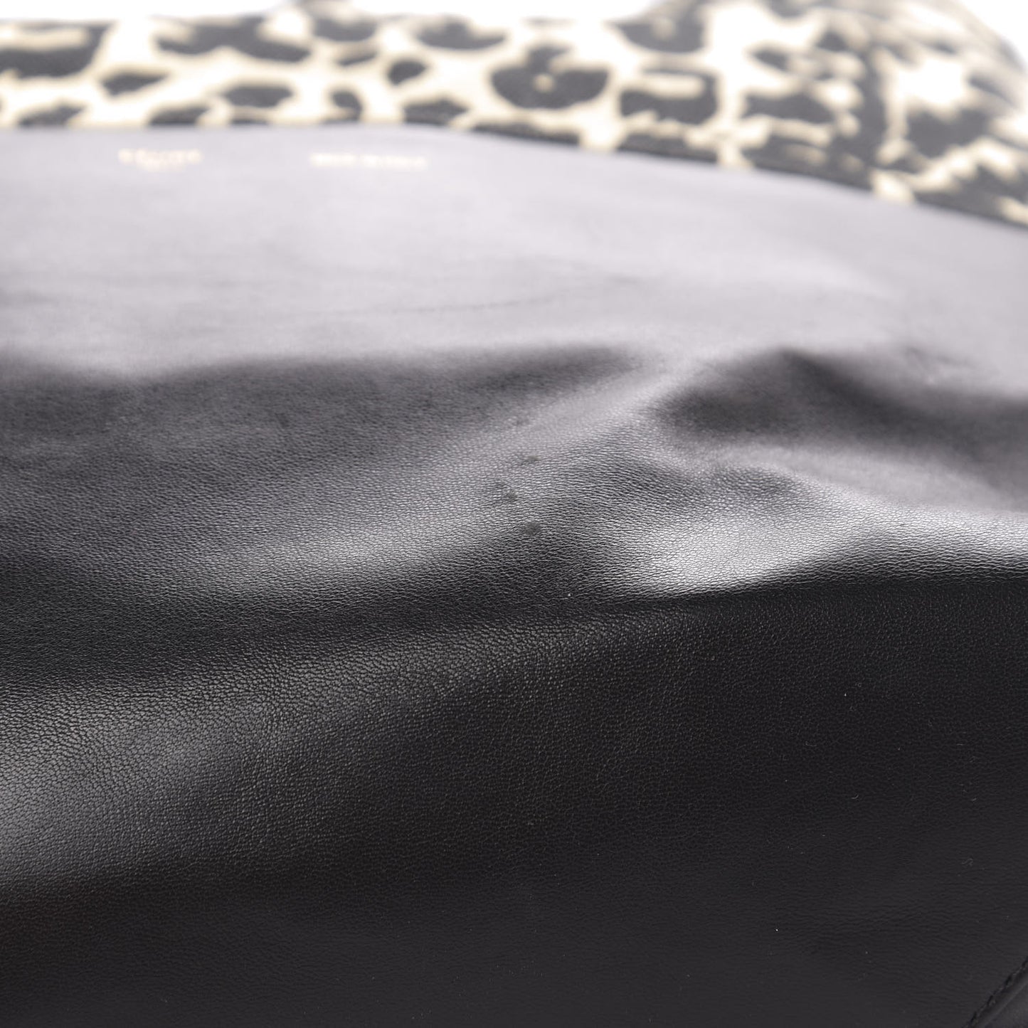 Lambskin Jute Leopard Bi-Cabas Black