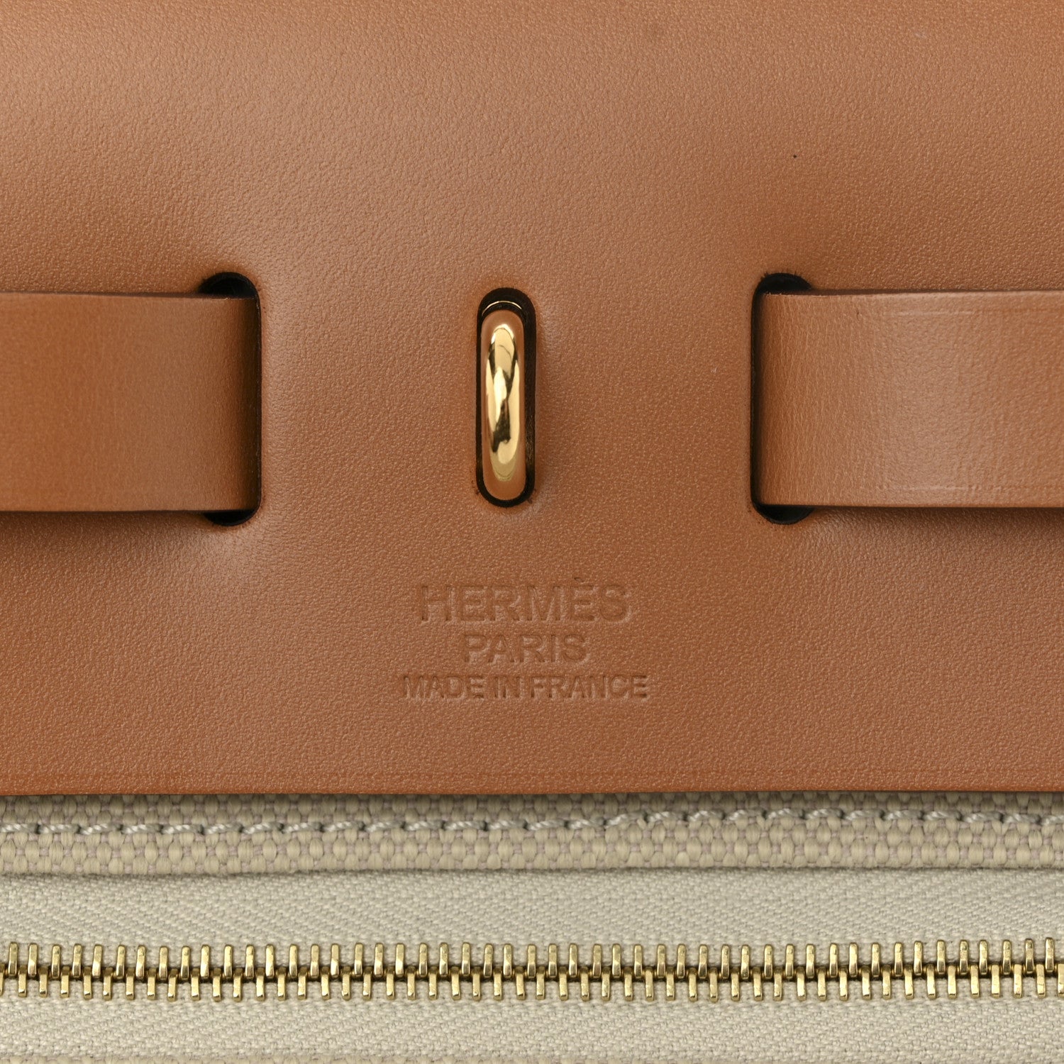 Hermes Military Toile Vache Hunter Herbag Zip Retourne 31 PM Beton Naturel 7 of 11