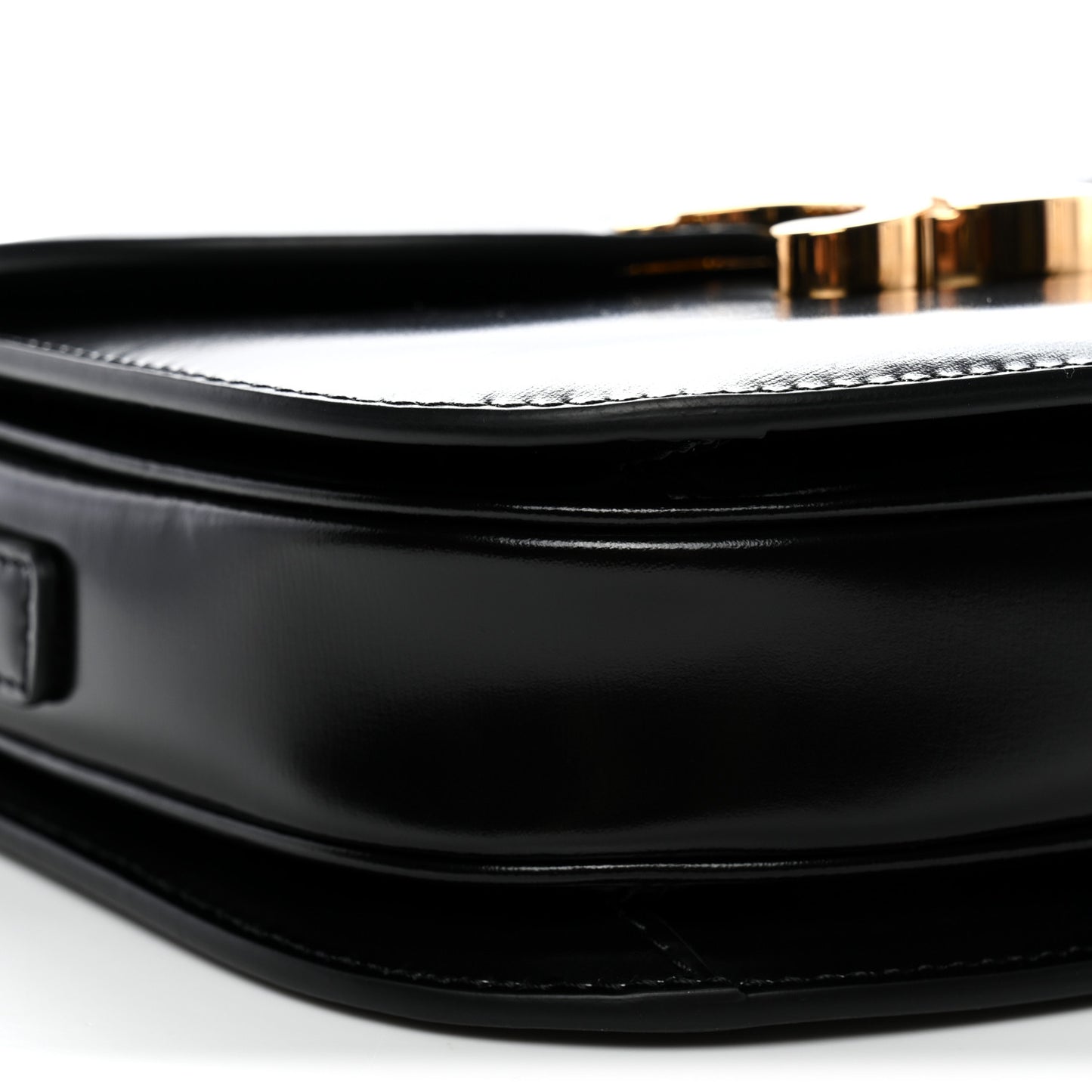 Shiny Calfskin Besace Clea Triomphe Black
