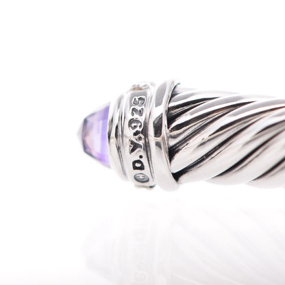 David Yurman Sterling Silver Diamond Amethyst 5mm Cable Classics Bracelet 6 of 6