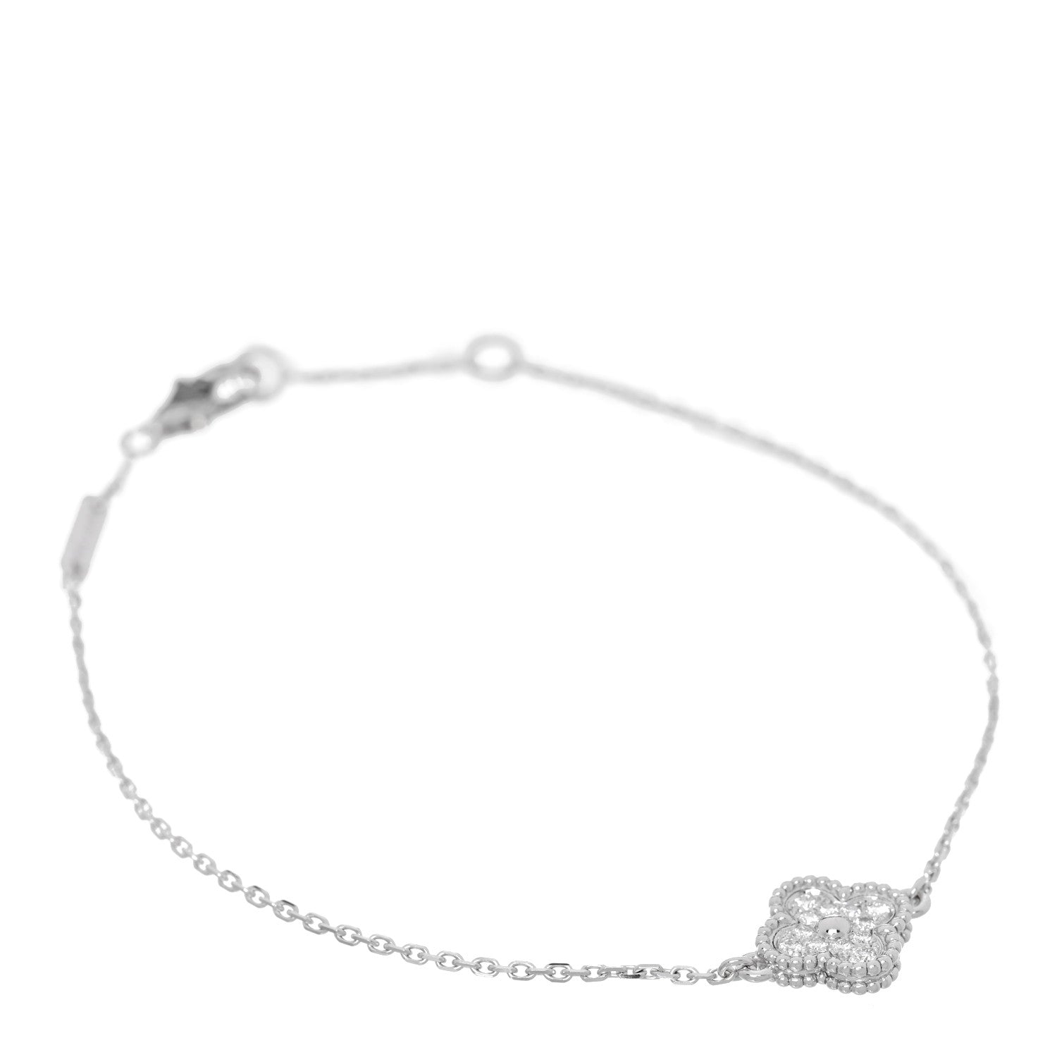 Van Cleef & Arpels 18K White Gold Diamond Sweet Alhambra Bracelet 1 of 5