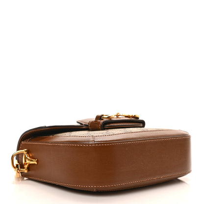 Gucci GG Supreme Monogram Azalea Calfskin Web Mini Horsebit 1955 Shoulder Bag Beige Ebony Brown Sugar 3 of 7