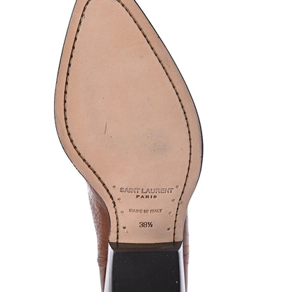 Saint Laurent Calfskin Theo Ankle Boots 38.5 Cognac 12 of 16