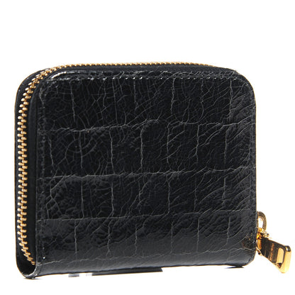 Miu Miu Patent Crocodile Embossed St Cocco Lux Compact Wallet Black 3 of 7