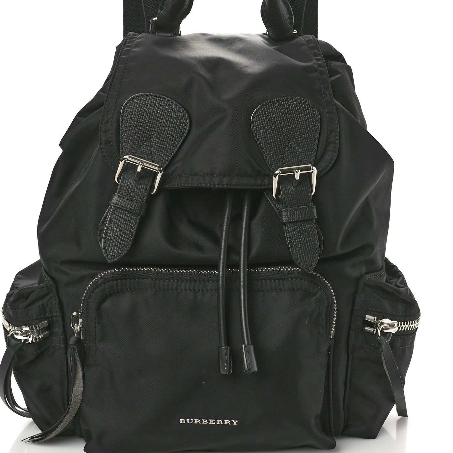 Nylon Medium Crossbody Rucksack Backpack Black
