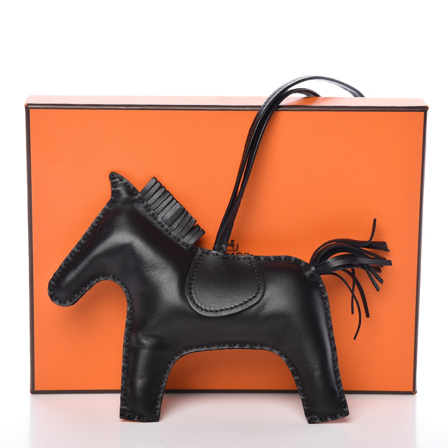 Milo Lambskin Grigri Rodeo Horse Bag Charm GM So Black