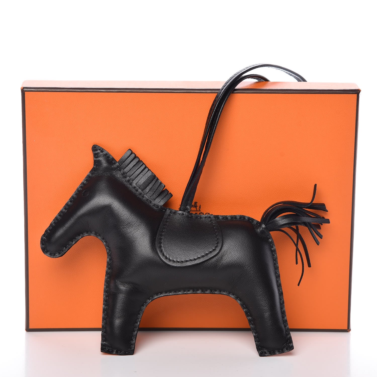 Hermes Milo Lambskin Grigri Rodeo Horse Bag Charm GM So Black 5 of 5