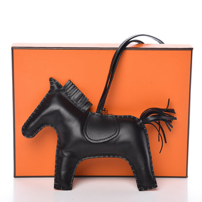 Hermes Milo Lambskin Grigri Rodeo Horse Bag Charm GM So Black 5 of 5