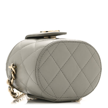 Chanel Lambskin Quilted Mini Vanity Case With Chain Grey 4 of 12