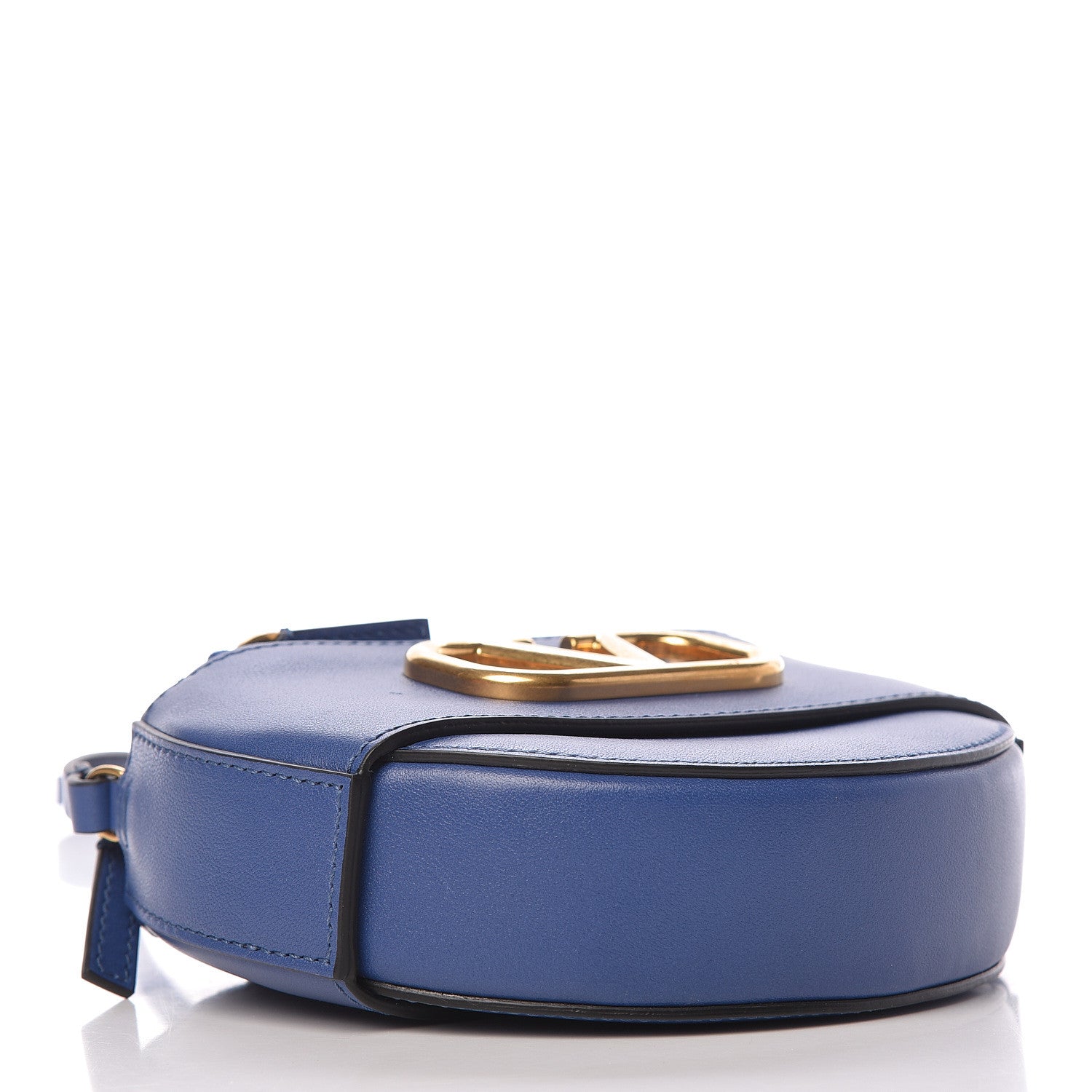Valentino Garavani Calfskin VLogo Round Crossbody Bag Blue 4 of 10